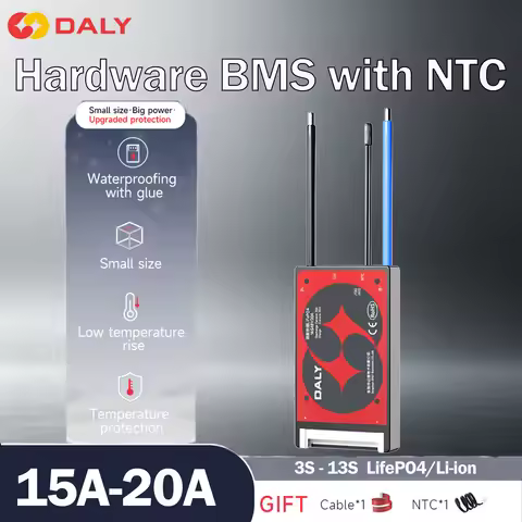 DALY BMS 10S 36V 7S 24V 13S 48V for 3.7V Li-ion BMS with NTC Power Battery 18650 3.2V Lifepo4 4S 12V