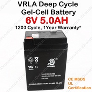4.5AH / 5AH 6V 6 Volt Deep Cycle Back Up Battery UPS VRLA Valve Rechargeable Regulated Sealed Lead A