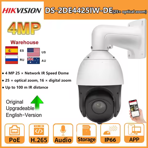 Hikvision 4MP PTZ IP Camera DS-2DE4425IW-DE 4-inch 25X Powered by DarkFighter IR Network Speed Dome 