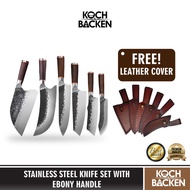 KOCH&BACKEN Stainless Steel Knife 5CR15MOV Knife Set Ebony Handle