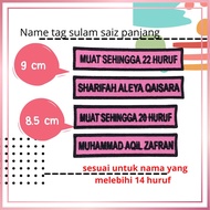 Name tag sulam saiz panjang