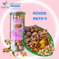 Combo Mix 4 Loại Hạt ( Hạt Dẻ Cười Hạt Điều Hạt Macca Hạnh Nhân Rang Bơ) Viettin Mart 250g/ 150g