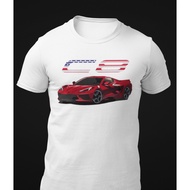 Novelty Slim Top Corvette C8 Corvette Patriotic Design Tshirt Together Family