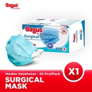 Bagus Surgical Mask - Masker Medis 3 ply 1 Box Isi 50 pcs
