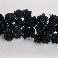纸花供应 100 件桑椹玫瑰大小 1.5 厘米 黑色