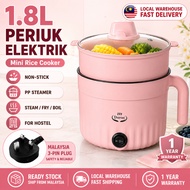 DURON 1.8L Periuk Elektrik Non Stick Mini Rice Cooker with Steamer Multifunction Electric Pot Portab