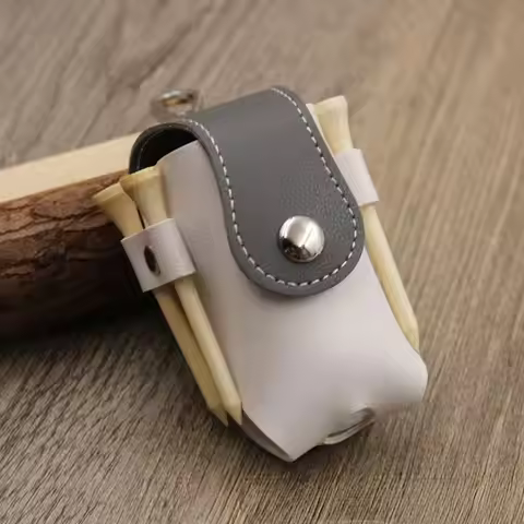 Mini Golf Ball Waist Bag Waterproof PU Leather Golf Belt Bag Storage Case with Golf Tee Clip Golf Ba