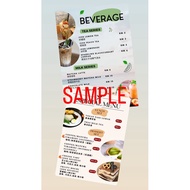 Menu design -food /beverage/ dessert/logo design