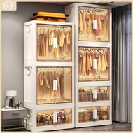 Foldable storage box Double door storage cabinet Multi-layer plastic children's wardrobe home door open baby cabinet