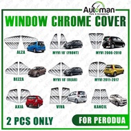 Rear Window Cover Chrome Perodua Myvi 2010 - 2026 Bezza Axia Alza Kancil Viva Side Louver Cover Acce