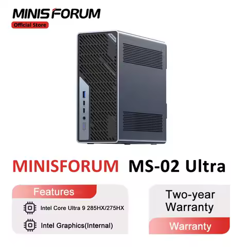 MINISFORUM MS-02 Ultra MINI PC Intel Core Ultra 9 285HX/275HX DDR5 Slots*4 With PCIe 5.0 x16 Expansi