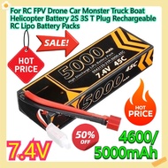 For RC FPV Drone Car Monster Truck Boat Helicopter Battery 2S 3S T Plug Rechargeable RC Lipo Battery