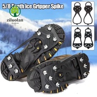 ZILUOLAN 1 Pair Ice Gripper Spike, Spike Universal Shoes Crampons, Anti-Slip 5/8 Teeth Spike Grips C