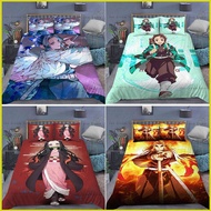 Demon slayer Bedsheet Pillowcase combination Comfortable Washable 2IN1 Anime Tanjirou Nezuko sheet P
