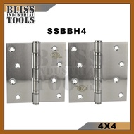 B.I.T SSBBH4 4"x4" (2pcs) Stainless Steel Wardrobe Cabinet Door Folded Door Hinge