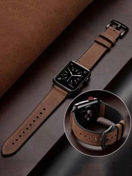 1 pieza de correa de reloj Apple para hombres y mujeres de cuero marrón + correa de silicona compatible con la banda Ultra 49mm para Apple Watch 38mm 40mm 41mm 42mm 44mm 45mm, correa de reemplazo de reloj inteligente de moda y deporte compatible con la serie 9 8 SE 7 6 5 4 3 2 1, correa de reloj inteligente compatible con accesorios de banda de reloj de pulsera Apple Watch