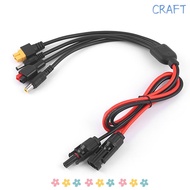 CRAFTML  Panel Extension Cable, 30A 1m Length  Wire, Connector MC4 to DC5521 7909 XT60 Female Connec