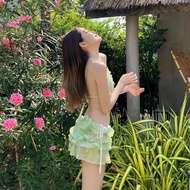 Thái Ins Phong Cách Gợi Cảm Họa Tiết Hoa Bikini Bộ 3 Dây Đồ Bơi Nữ Hot Girl Nữ Bơi Blogger Hoa Văn