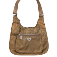 Vintage Prada Sling Bag Pocono Pocket Nylon Brown 100% Authentic
