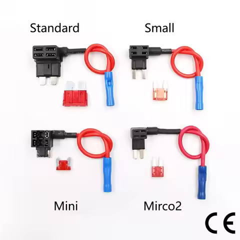 12V Fuse Holder Add-a-circuit TAP Adapter Micro Mini Standard Ford ATM APM Blade Auto Fuse with 10A 