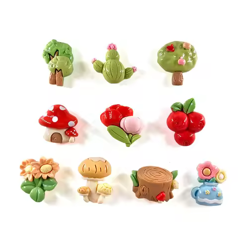 10pcs Forest Flower Mushroom Tree Trump Fridge Magnet Whiteboard Refrigerator Megnetic Message Post 