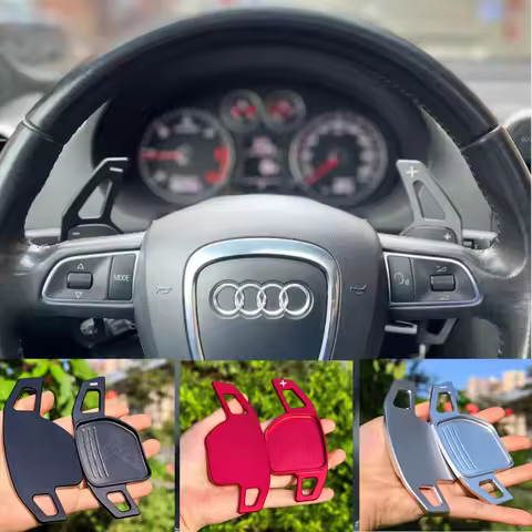 Car Styling 2Pcs For Audi A4 B8 A3 8P S3 A5 A6 S6 C6 Q5 A8 R8 TTS MK2 8J Avant DSG Steering Wheel Pa