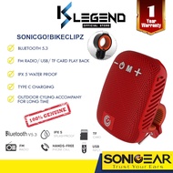 SONICGEAR BIKE CLIPZ SPLASH PROOF BLUETOOTH SPEAKER WITH PHONE ANSWERING - 1 Year Warranty