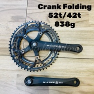 Fixie Crankset Alloy 48T ,52T untuk basikal BMX ,Folding Bike ,Fixie ,Fixie Bike ,Crank bicycle