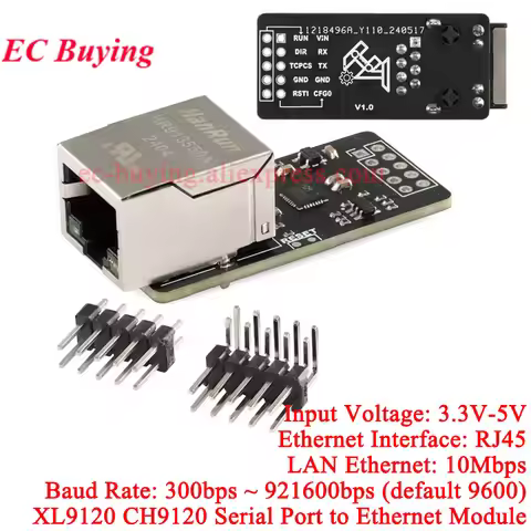 5Pcs/1pc CH9120 Network Serial Port to Ethernet Module XL9120 Single Computer Transparent Transmissi