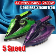 Steam Iron 5 Speed Adjust Cordless Wireless Charging Clothes Ironing Steamer Ceramic Soleplate  2400W