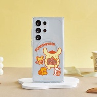 布丁狗採買水果防摔透明SAMSUNG手機殼