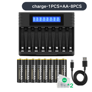 Puantes AA/AAA USB เครื่องชาร์จ 8 ช่องจับคู่กับ 1.2V AA/ANi MH/ni cni MH/ni CD แบตเตอรี่ชาร์จ