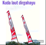 bendera umbul umbul kuda laut merah putih sablon dirgahayu isi 20pcs