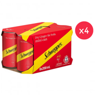 玉泉 - 原箱 Schweppes Dry Ginger Ale Soda (紅黃色罐) 原箱 (迷你罐-24 x 200ml) #08404810 玉泉乾薑味汽水 #屋企開party ,點可以無玉泉