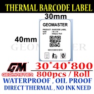 30 x 40 mm Barcode Sticker Thermal Price Label Product Label Sticker Paper Stock Ready 30 x 40 mm