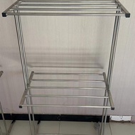 LG Jemuran Handuk 2 Tingkat Jemuran Handuk Stainless Steel Minimalis Rak Handuk Kuat Kokoh