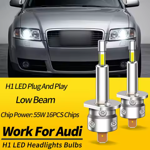 2PCS H1 360° LED Headlight Bulbs Low Beam Canbus For Audi A6 4B5 C5 1997 1998 1999 2000 2001-2002 Ca