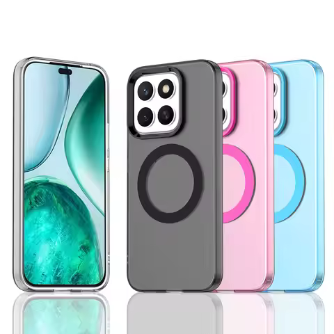 Magnetic Wireless Charging Case For Honor X8c Cover Candy Colors Transparent Back Shell Coque