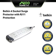Belkin 4 Socket Surge Protector with RJ11 Protection F9H410SA2M
