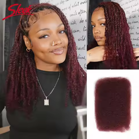 Brazilian QVR 99J Afro Kinky Curly Bulk Human Hair For Braid Twists Curly Hair Extension Hair Create