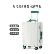 67 cm Aluminum Frame Leather Luggage Bag Anti-Shock Trolley Case Inch 26 Luggage 24 Travel Luggage B
