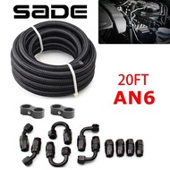 SADE 6AN AN6 Oil Fuel Fittings Hose End 0+45+90+180 Degree Oil Adaptor Kit AN6 Braided Oil Fuel Hose