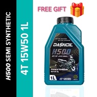 DASHOIL 4T H500 15W50 1L SEMI SYNTHETIC SN MOTORCYCLE ENGINE OIL MINYAK HITAM PELINCIR MOTOR MOTOSIK