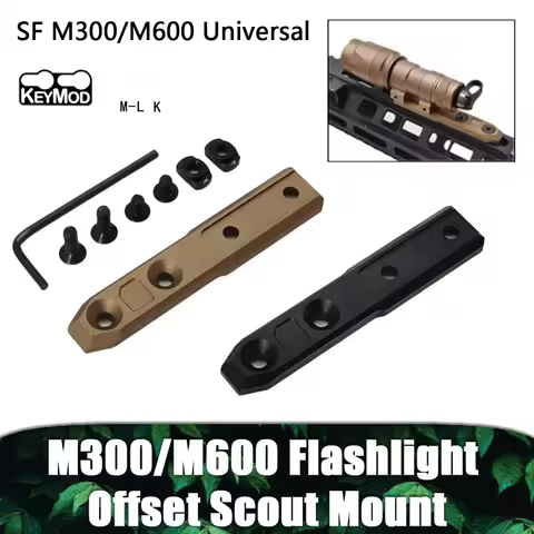 Tactical SF M300 M600 Flashlight Mount Scout Light Vertical Mount Fit M-LK Keymod Airsoft M600C LED 