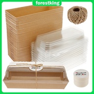 Portable Charcuterie Box Paper Bakery Box with Lid Clear Bakery Dessert Boxes for Sandwich SHOPSBC72