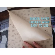 BURGER PAPER CHICKEN WRAP WRAPPING PAPER HIGH QUALITY 100 Pieces KERTAS BALUT BURGER