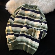 MNO.9 Sweater 722 เสื้อสเวตเตอร์ ไหมพรม ลาบแถบ ปักอะไหล่ยาง สีสวม มาใหม่ เสื้อแขนยาวสีดำ เสื้อไหมพรม