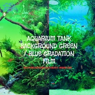 AQUARIUM Tank Background Blue & Green Gradation Film 45X30C/ 60X36CM/ 60X40CM/ 60X45CM/ 90X45CM/ 120