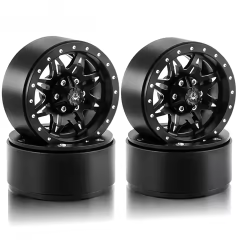 4pcs 1.9 Beadlock Wheels Aluminium Alloy，1.9 Wheels Rims 8-Spoke for 1:10 RC Crawler Axial SCX10 SCX