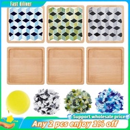 In stock-Rhombus Mosaic Tiles Coaster Kit DIY Mosaic Bamboo Coaster Kits Mosaics Coaster Making Kit,